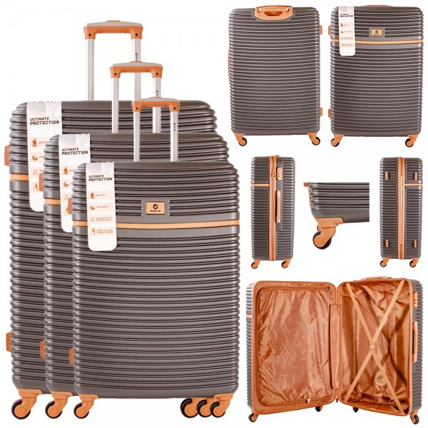 DELUXE SET OF 3 TRAVEL TROLLEY LUGGAGE SUITCASE