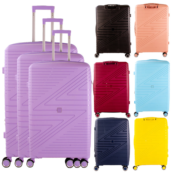 SET OF 3 TRAVEL TROLLEY SUITCASE HARD CASE LUGGAGE