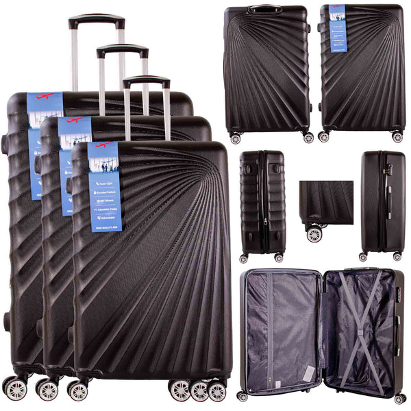 HARD SHELL 3 SET OF TRAVEL LUGGAGE THREE-PIECE SUITCASE SET