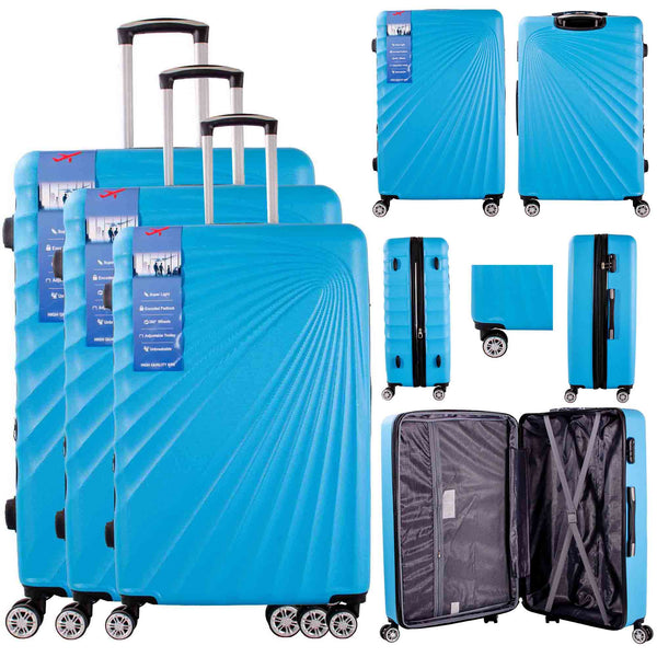 HARD SHELL 3 SET OF TRAVEL LUGGAGE THREE-PIECE SUITCASE SET