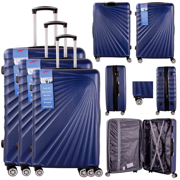 HARD SHELL 3 SET OF TRAVEL LUGGAGE THREE-PIECE SUITCASE SET