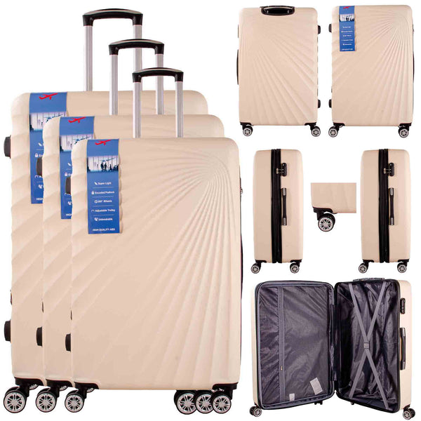 HARD SHELL 3 SET OF TRAVEL LUGGAGE THREE-PIECE SUITCASE SET