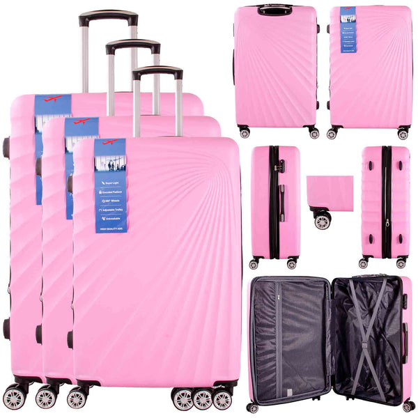 HARD SHELL 3 SET OF TRAVEL LUGGAGE THREE-PIECE SUITCASE SET