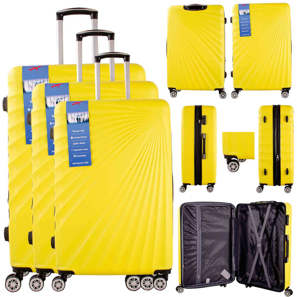 HARD SHELL 3 SET OF TRAVEL LUGGAGE THREE-PIECE SUITCASE SET