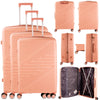 SET OF 3 TRAVEL TROLLEY SUITCASE HARD CASE LUGGAGE