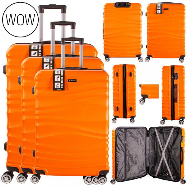 SET OF 3 TRAVEL TROLLEY SUITCASE 360 WHEELS COMBINATION LOCK