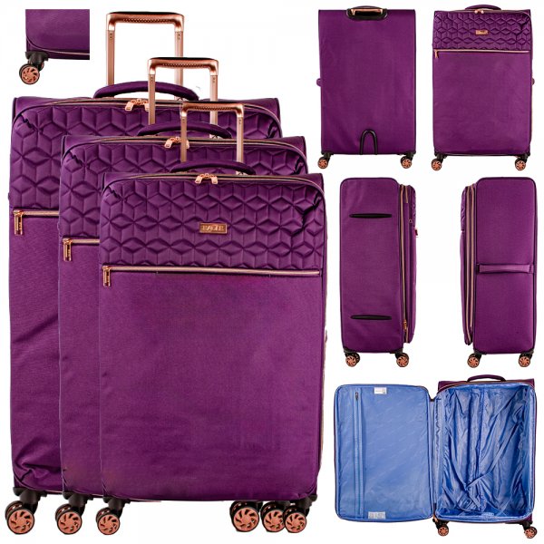 LIGHTWEIGHT SET OF 3 TRAVEL TROLLEY SUITCASES